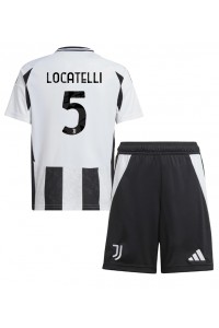 Juventus Manuel Locatelli #5 Babytruitje Thuis tenue Kind 2024-25 Korte Mouw (+ Korte broeken)